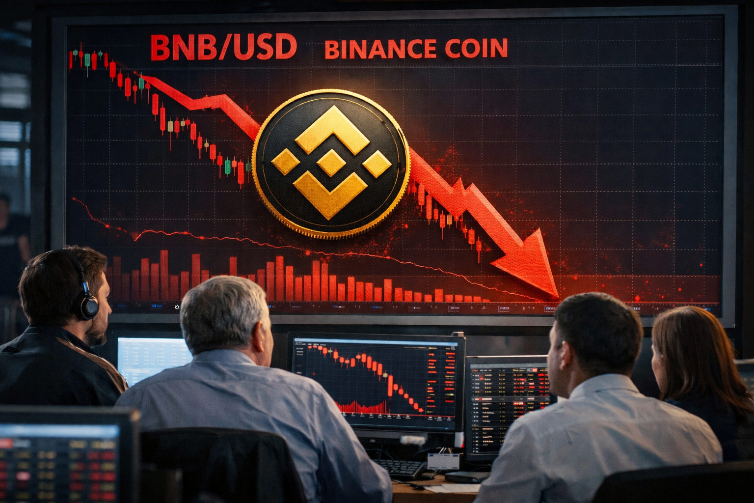 A bearish BNB chart