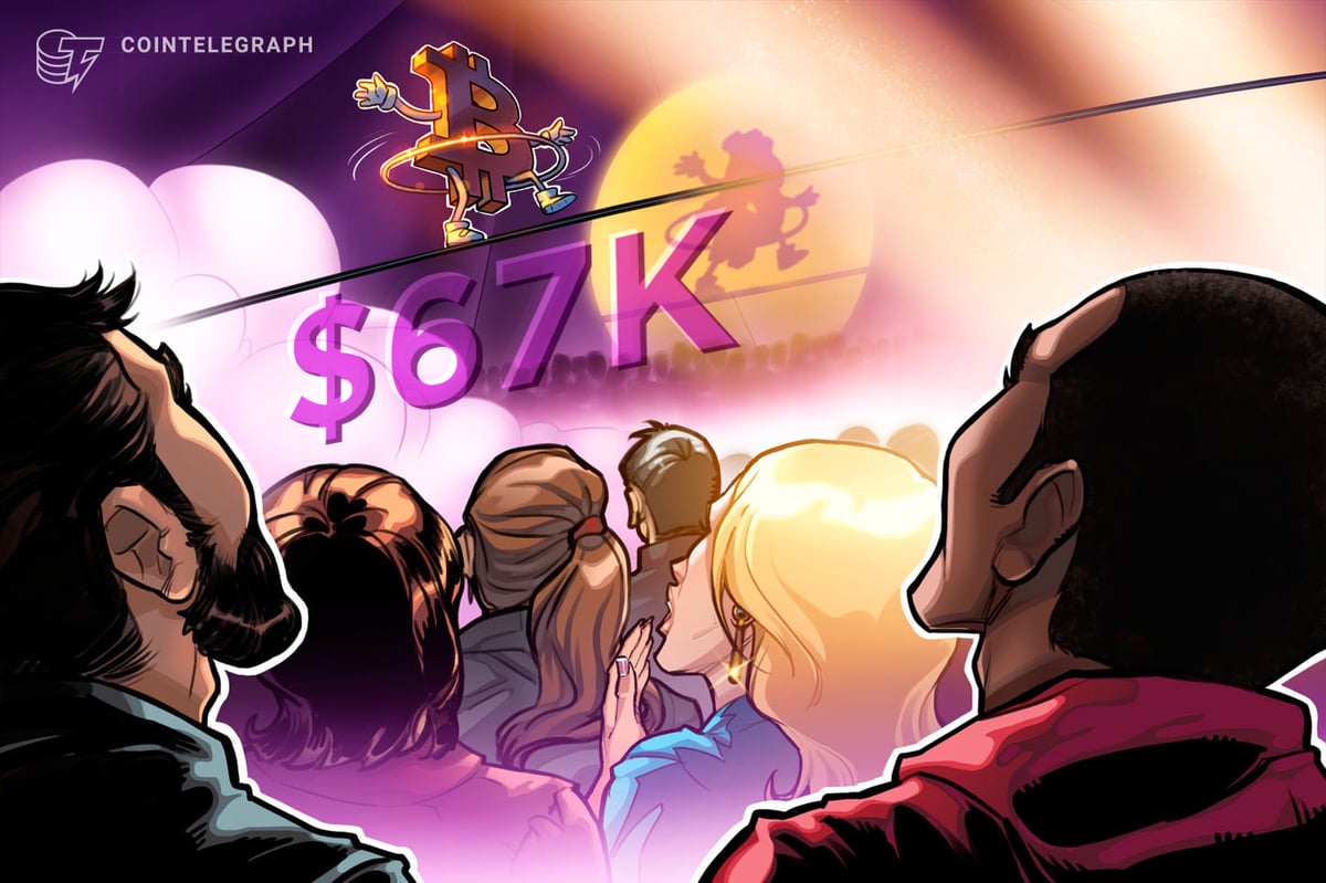 Bitcoin Holds $67K as Wintermute Flags Sentiment Divergence